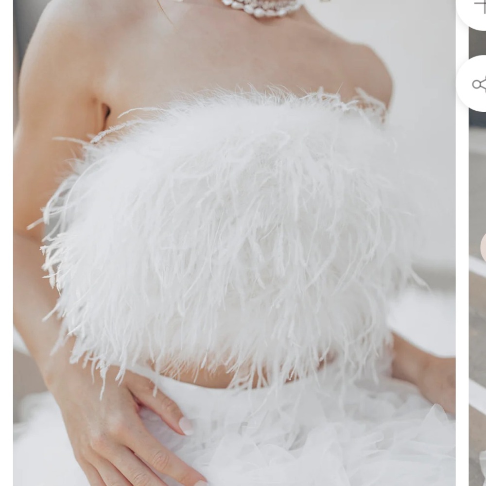 NWT- Untamed petals white feather tube top. Brand new- never worn!